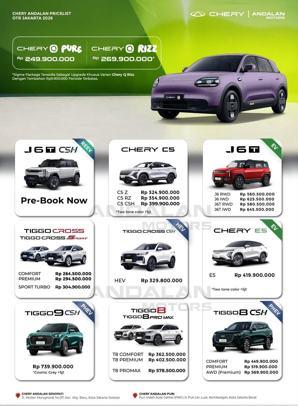 Price List Resmi Chery
